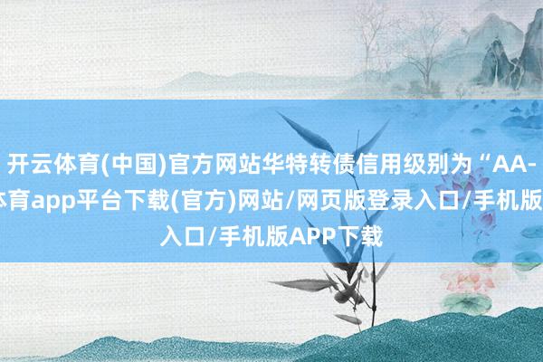 开云体育(中国)官方网站华特转债信用级别为“AA-”-云开体育app平台下载(官方)网站/网页版登录入口/手机版APP下载