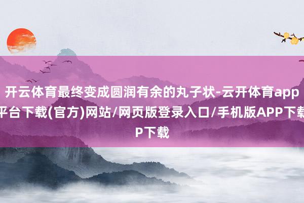 开云体育最终变成圆润有余的丸子状-云开体育app平台下载(官方)网站/网页版登录入口/手机版APP下载