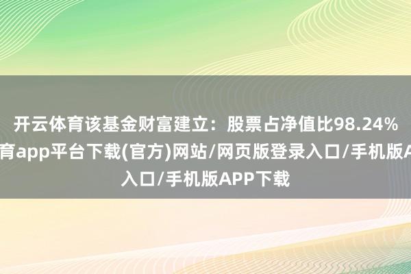 开云体育该基金财富建立：股票占净值比98.24%-云开体育app平台下载(官方)网站/网页版登录入口/手机版APP下载