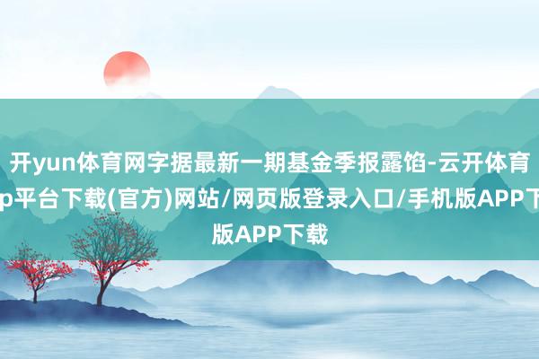 开yun体育网字据最新一期基金季报露馅-云开体育app平台下载(官方)网站/网页版登录入口/手机版APP下载