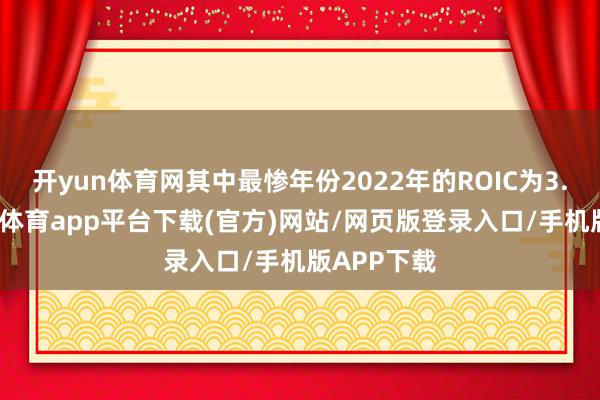 开yun体育网其中最惨年份2022年的ROIC为3.03%-云开体育app平台下载(官方)网站/网页版登录入口/手机版APP下载