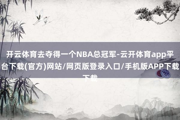 开云体育去夺得一个NBA总冠军-云开体育app平台下载(官方)网站/网页版登录入口/手机版APP下载