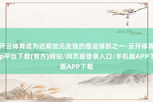 开云体育成为近期加元走强的蹙迫撑抓之一-云开体育app平台下载(官方)网站/网页版登录入口/手机版APP下载
